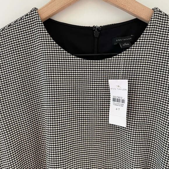 NWT Ann Taylor 4T Belted Houndstooth Midi Sheath Dress - Picture 10 of 13